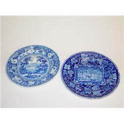 (2) 10 BLUE STAFFORDSHIRE PLATES W/ ENGLISH VIEWS