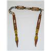 Image 1 : POLYCHROME PAINTED FOLK ART CARVED WOODEN CHAIN W