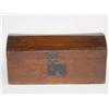 Image 1 : 14 1/4 19TH CENT. WOODEN DOME TOP DOCUMENT BOX W/