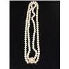 Image 1 : 20" DOUBLE STRAND PEARLS W/ LARGE OVAL 