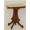Image 1 : VICTORIAN WALNUT MARBLE TOP LAMP TABLE 