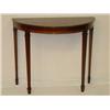 Image 1 : CUSTOM MAHOGANY DEMI-LUNE CONSOLE TABLE