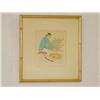 Image 1 : FRAMED SOUTHWEST WATERCOLOR OF NATIVE A