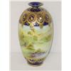 Image 1 : 10 1/2" COBALT NIPPON HAND PAINTED VASE