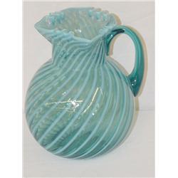 8 1/2" VICTORIAN BLUE OPALESCENT SWIRLE