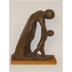 12 1/2" MODERN BRONZE SCULPTOR OF WOMEN