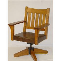 GUSTAVE STICKLEY MISSION OAK V-BACK SWI