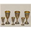 Image 1 : LOT (6) MIDDLE EASTERN SILVER GOBLETS: 