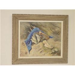 OIL ON CANVAS TITLED ON BACK "TRIUMPH O