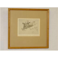 FRAMED LITHO TITLED "RETURNING WARRIOR"