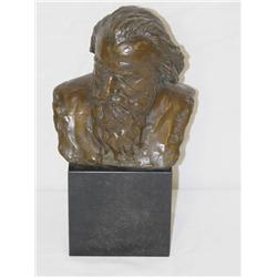 6" BRONZE BUST OF GENTLEMAN SIGNED J. B