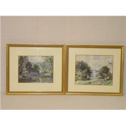 (2) WATERCOLORS: A COUNTRY HOME & THE O