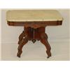 Image 1 : VICTORIAN WALNUT MARBLE TOP PARLOR TABL