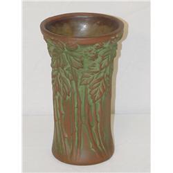 8" WELLER VASE W/ EMBOSSED FLOWER & FRU