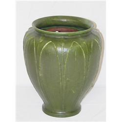 LARGE 10" BULBOUS GRUEBY MATTE GREEN VA