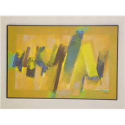 ABSTRACT OIL ON CANVAS TITLED "TENTH ST