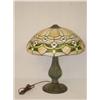 Image 1 : MILLER TABLE LAMP W/ LEADED GLASS SHADE