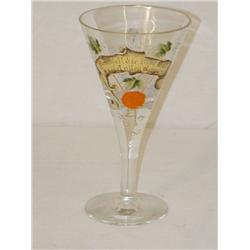 8" GERMAN ENAMEL DECORATED HANDLED GOBL