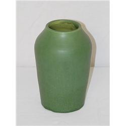 5 1/2" HAMPSHIRE POTTERY MATTE GREEN VA
