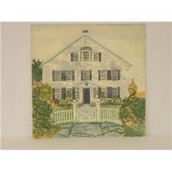 WATERCOLOR ON ARTIST BOARD OF A LARGE H