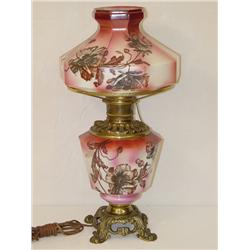 VICTORIAN PARLOR LAMP W/ SHADE DECORATE