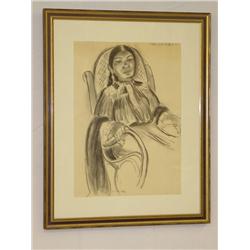 CHARCOAL DRAWING TITLED "CALLE DE LA RO