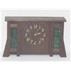 Image 1 : MISSION OAK CASED SHELF CLOCK W/ GREEN 
