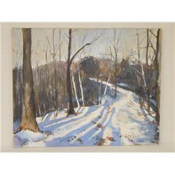 OIL ON CANVAS OF A FOREST LANDSCAPE IN 