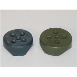 (2) MARBLEHEAD POTTERY FLOWER FROGS: (1