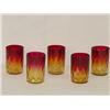Image 1 : LOT (5) 3 3/4" AMBERINA TUMBLERS W/ COI