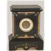 Image 1 : FRENCH BLACK SLATE MANTLE CLOCK-FACE SI