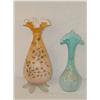 Image 1 : LOT (2) DECORATED SATIN ART GLASS VASES