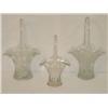 Image 1 : LOT (3) GLASS HANDLED CUT BASKETS: (2) 