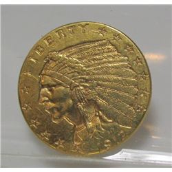 1912 $2.5 Gold Indian XF AU Grade