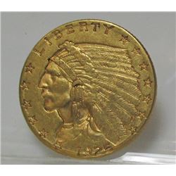 1925 D $2.5 Gold Indian XF PLUS  Grade