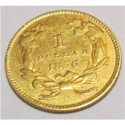 1856 TYPE III Gold Princess $ 1 Coin