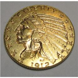 1912 $ 5 Gold Indian Half Eagle High Grade