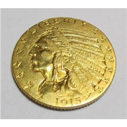 1915 $ 5 Gold Indian Half Eagle High Grade