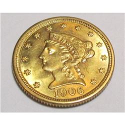 1906 $ 2.5 Gold Liberty CH BU Mint Luster