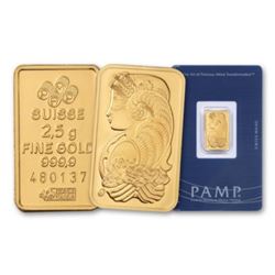 2.5 gram Pamp Suisse Pure Gold on Card