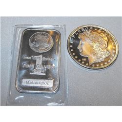 1 oz Morgan Bar and Round