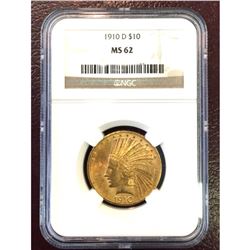 1901 D MS 62 NGC $10 Gold Indian