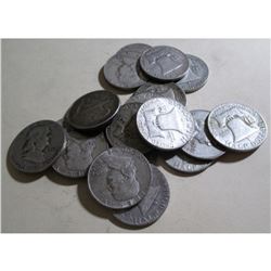 Lot of (20) Franklin Half Dollars -90% Silver