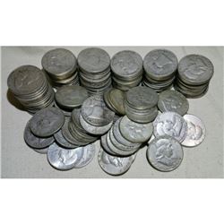 (100) Franklin Half Dollars 90% Silver