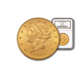 1907 MS 63 NGC or PCGS $ 20 Gold Liberty