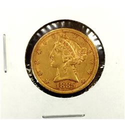 1885 $5 Gold Liberty