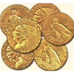 (6) Random Date $2.5 Gold Indian Quarter Eagles