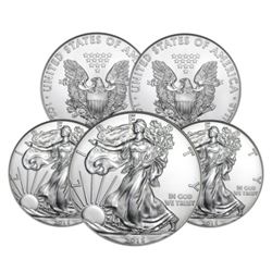 (5) Random Date US Silver Eagles