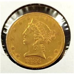 1886 S $5 Gold Liberty