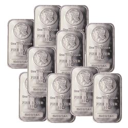 (10) Morgan Design Silver Bars .999 Pure